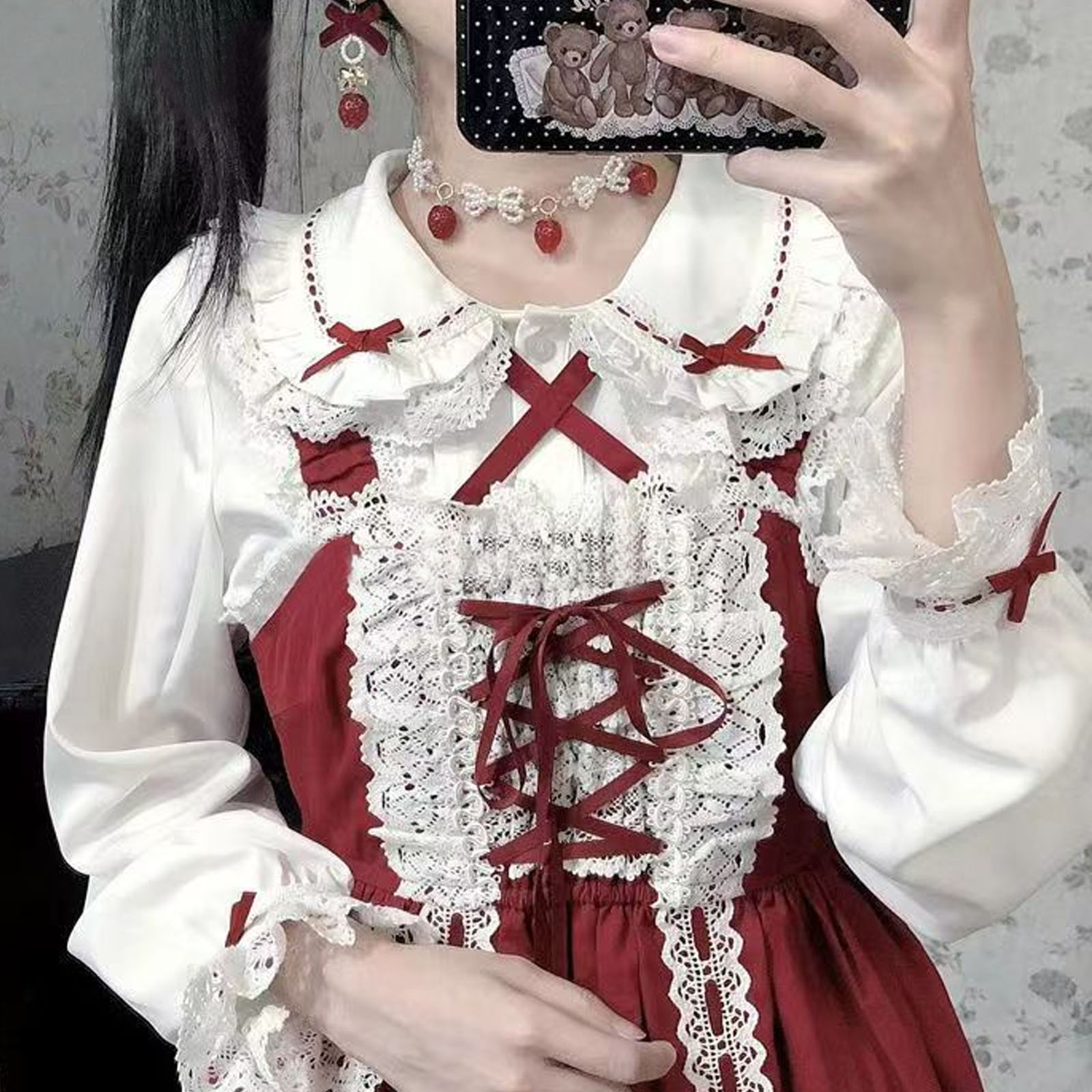 Japanese Lolita Style Lace Ruf - Winter Clothing Girls review and price