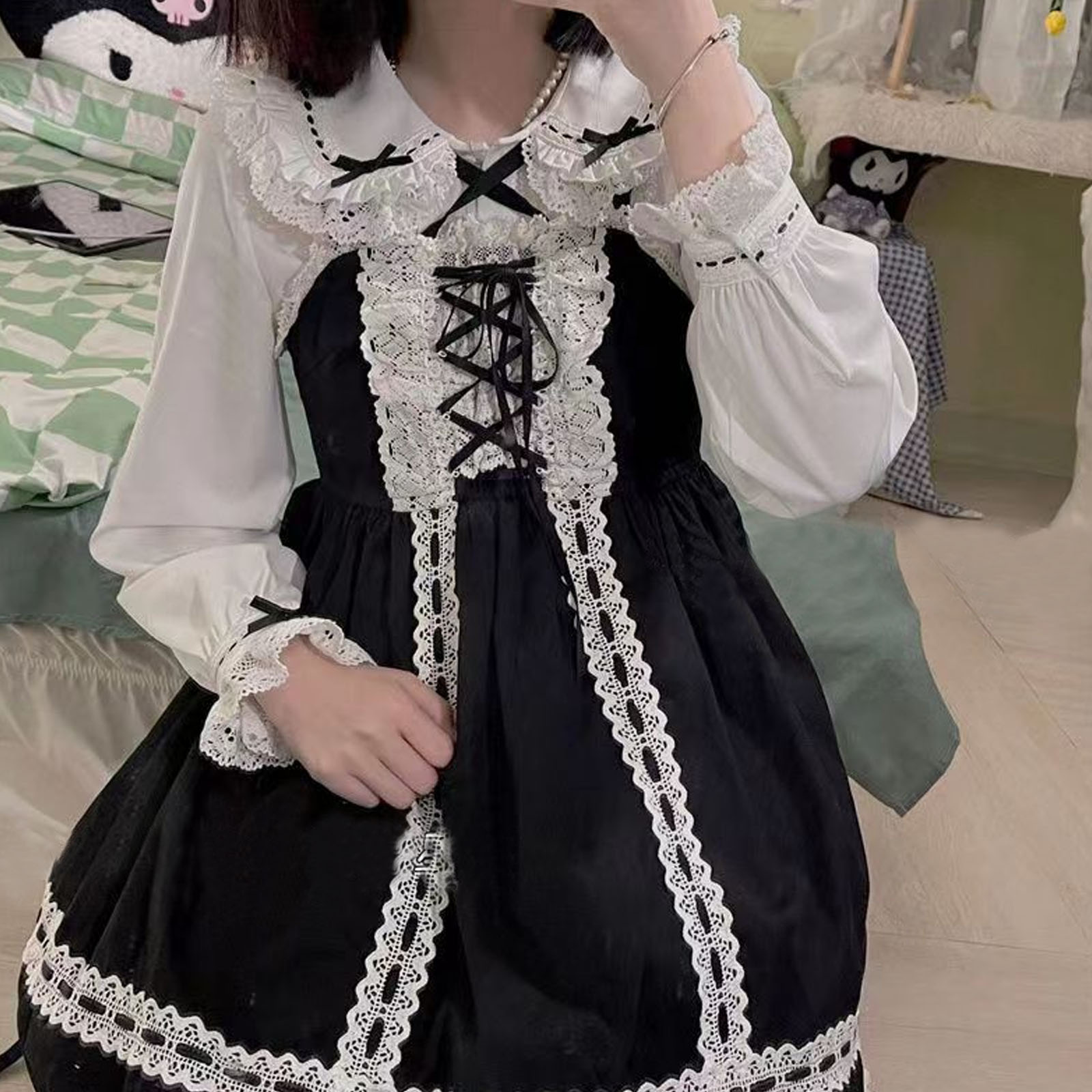 Japanese Lolita Style Lace Ruf - Winter Clothing Girls review and price